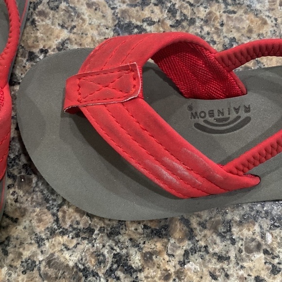 Toddler Rainbow Flip-flops w/detachable strap Size 7/8 GUC - Picture 9 of 10